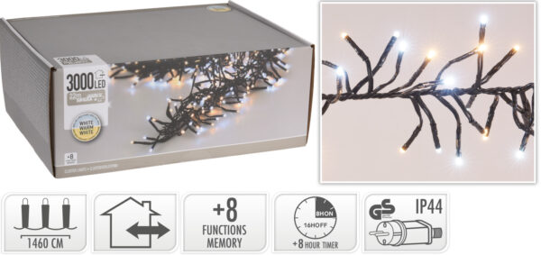 Valguskett soe ja külm valge 22m 3000LED IP44