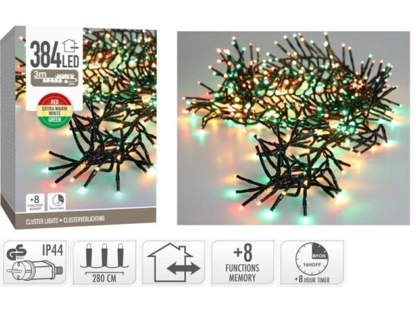 Valguskett kolmevärviline 2,8m 384LED IP44