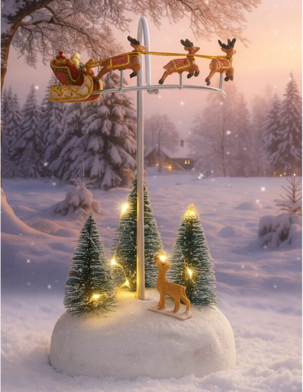 Dekoratsioon lendav jõuluvana soe valge 3LED Ø10,7xh22,5cm erinevad 1tk