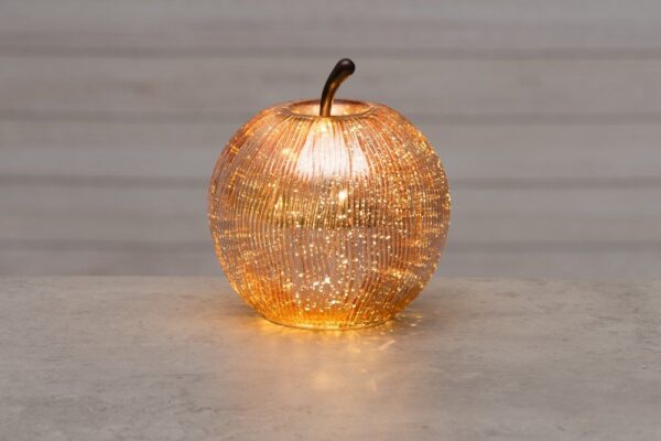 Klaasist õun kuldne 15LED Ø16