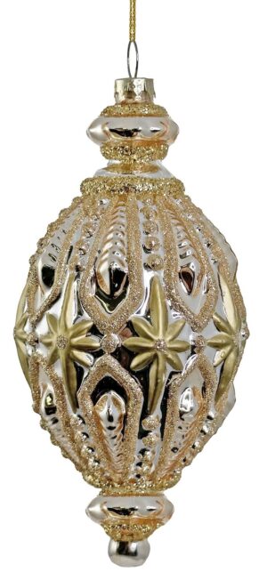 Kuuseehe klaasist tähekujulised kaunistused kuldne 15cm