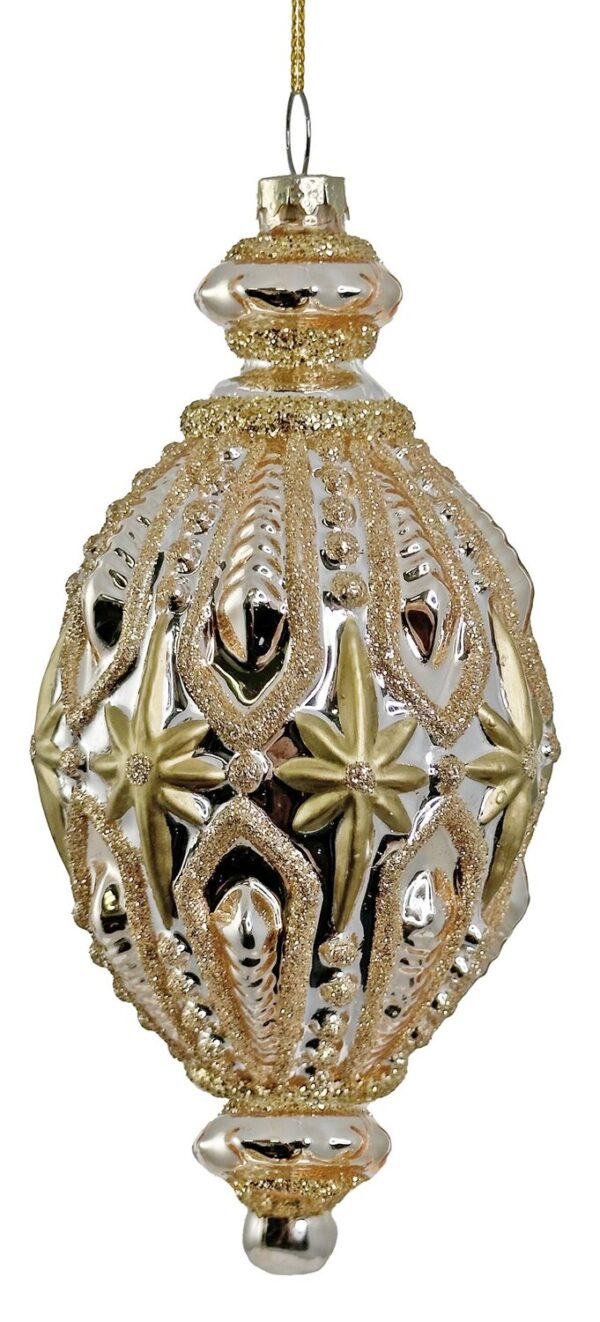 Kuuseehe klaasist tähekujulised kaunistused kuldne 15cm