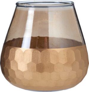 Küünlahoidja klaasist kuldne Ø11,5x h11cm