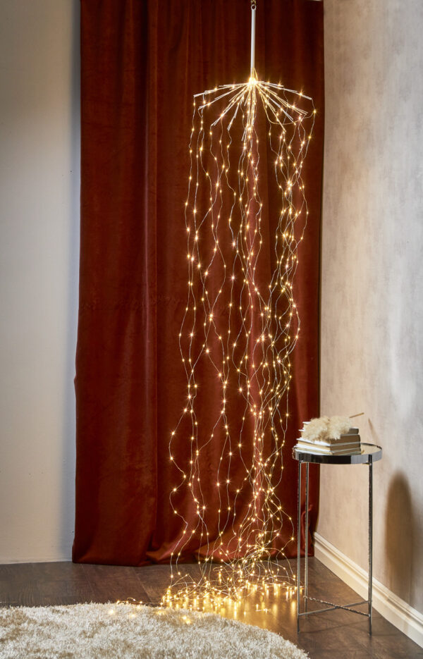 Valguskett Dew Drop soe valge Ø45x h320cm 600LED
