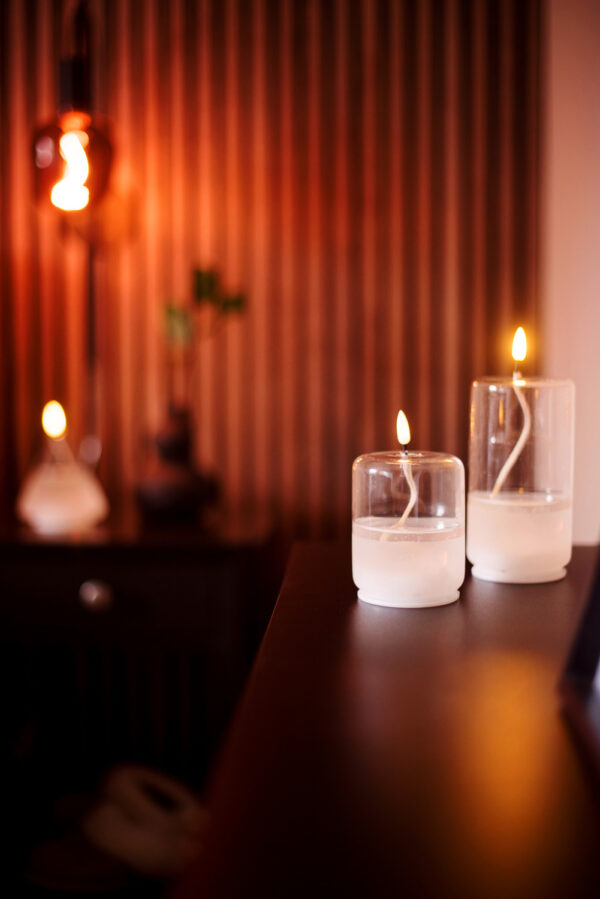 LED õlilamp Float läbipaistev Ø8x h13cm