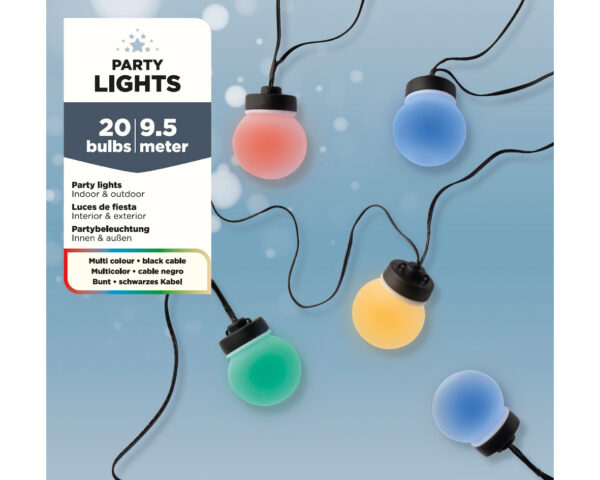 Valguskett peotuled värviline 9,5m 20LED IP44