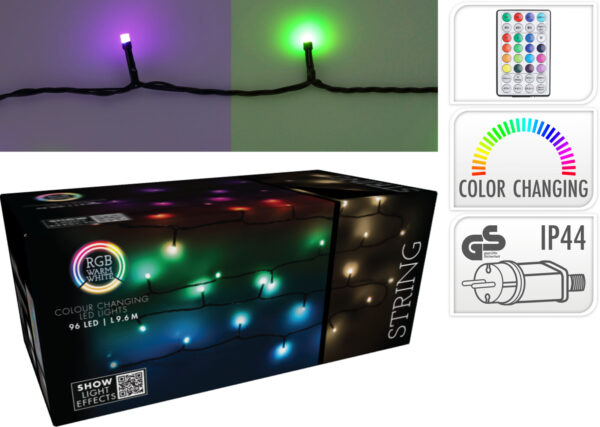 Valguskett värviline 9,6m 96LED IP44