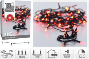 Valguskett punane 13,5m 180LED IP44