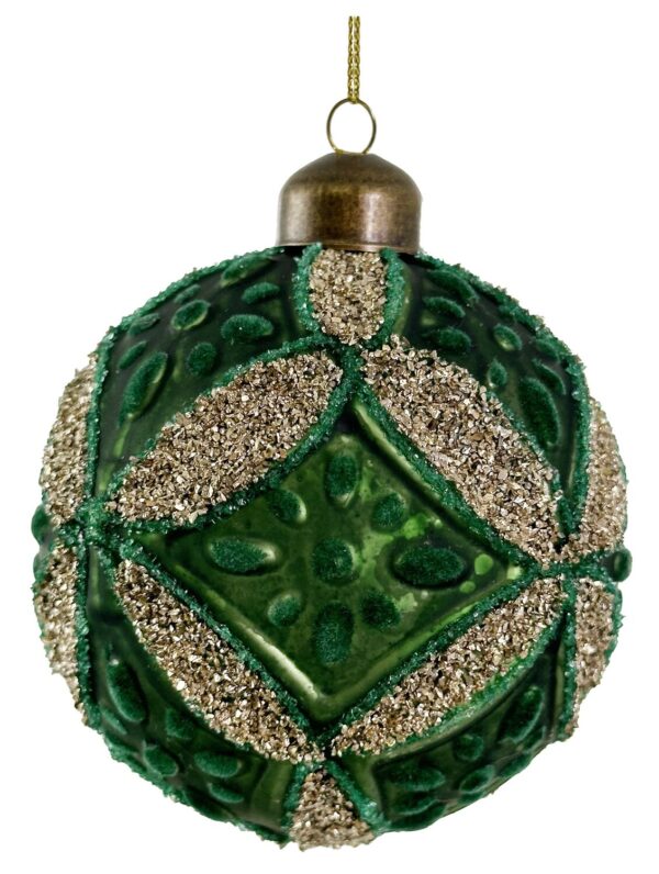 Klaaskuul sametine, kuldse säraga tumeroheline Ø8cm