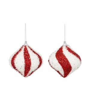 Kuuseehe valged, punased triibud 8x8x h9cm erinevad 1tk