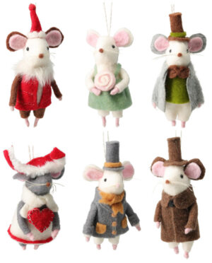 Kuuseehe hiir mütsiga 10x6x h16cm erinevad 1tk