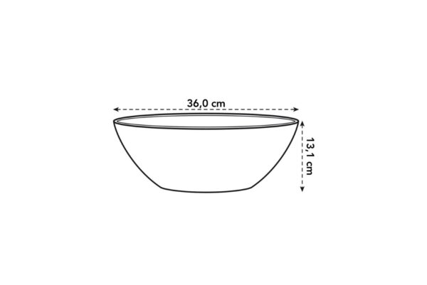 Lillepott Brussels ovaal 36x 16x h13cm antratsiit
