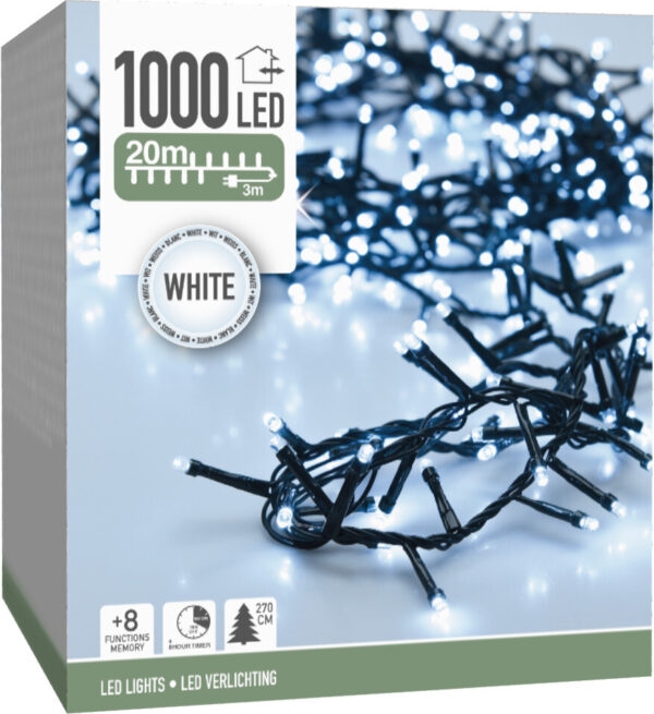 Valguskett 270cm kuusele külm valge 20m 1000LED IP44