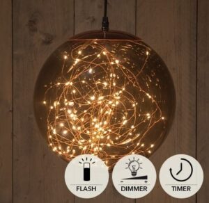 Valguspall suitsuklaas soe valge Ø25cm 125LED IP44