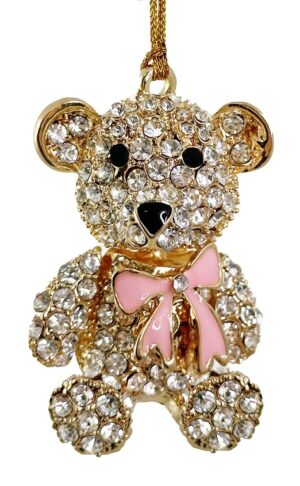 Kuuseehe karu roosa lipsuga kuldne 5,5cm