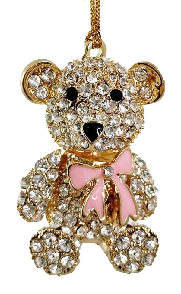 Kuuseehe karu roosa lipsuga kuldne 5,5cm