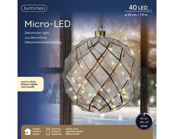 Valguspall kuldsed jooned soe valge 40LED Ø20cm