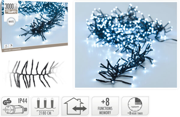 Valguskett külm valge 22m 3000LED IP44