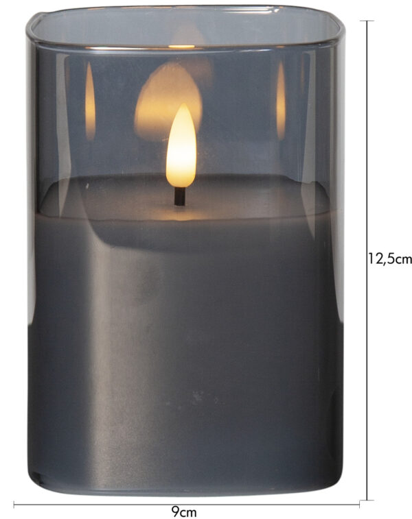 LED küünal Flemme must 9x9x h12,5cm