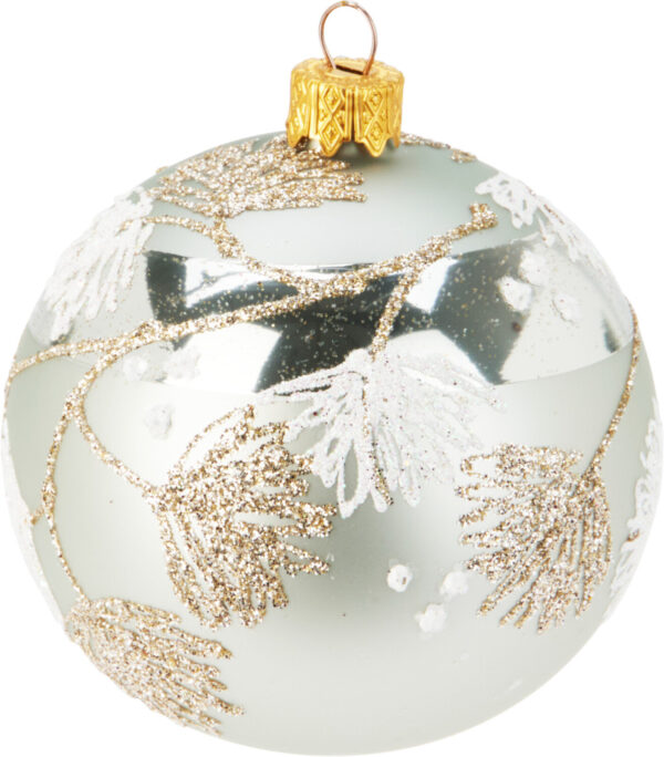 Klaaskuul kuldsed õied, jäine läbipaistev roheline Ø8cm erinevad 1tk