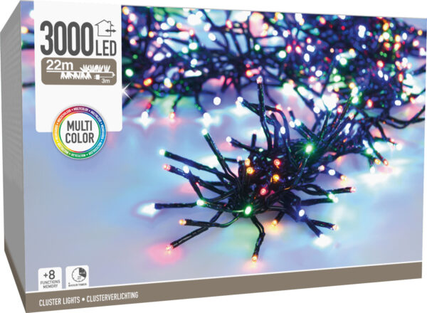 Valguskett värviline 22m 3000LED IP44