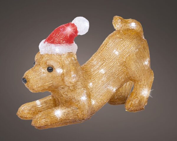Valgusfiguur koer külm valge, pruun 30LED IP44 12x29x h20cm