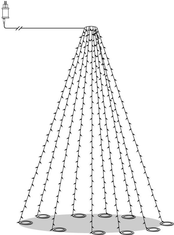 Valguskett lipumastile soe valge 10m 500LED IP44