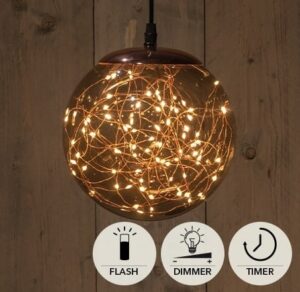 Valguspall suitsuklaas soe valge Ø18cm 80LED IP44
