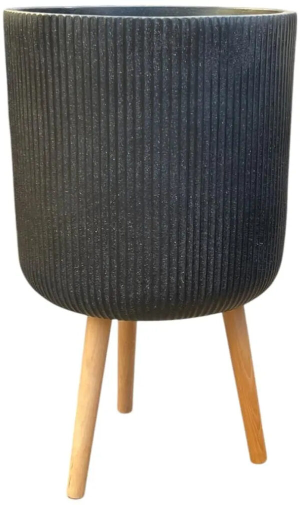 Lillepott Nuovo jalal Ø30x h46cm must