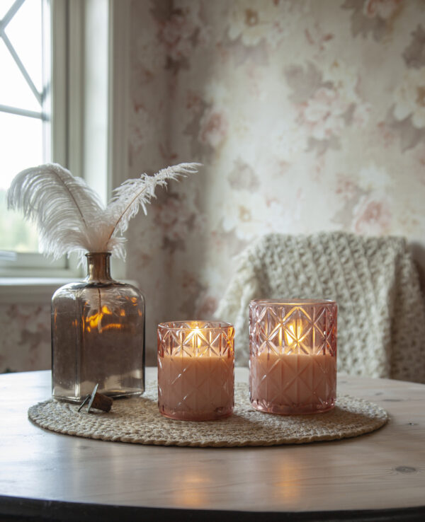 LED küünal Romb roosa Ø10x h12,5cm