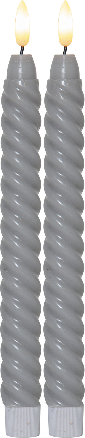 LED küünal Swirl hall Ø2,1x h25cm 2tk/pk