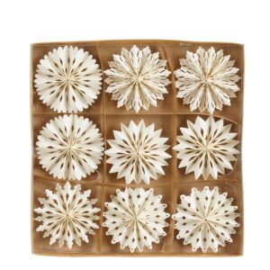 Komplekt kuuseehted lumehelbed valge Ø10x h0,5cm 9tk/pk