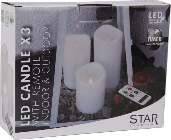 LED küünalde komplekt Paul valge 3tk/pk IP44