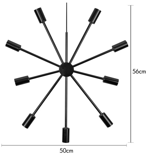 Täht metallist must Pix 50x3x56cm