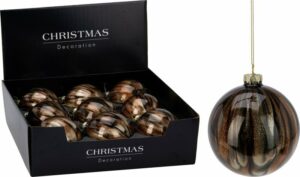 Klaaskuul kuldsed, mustad ja pruunid laigud Ø10cm