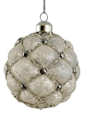 Klaaskuul mullid hõbedase säraga hõbedane Ø8cm