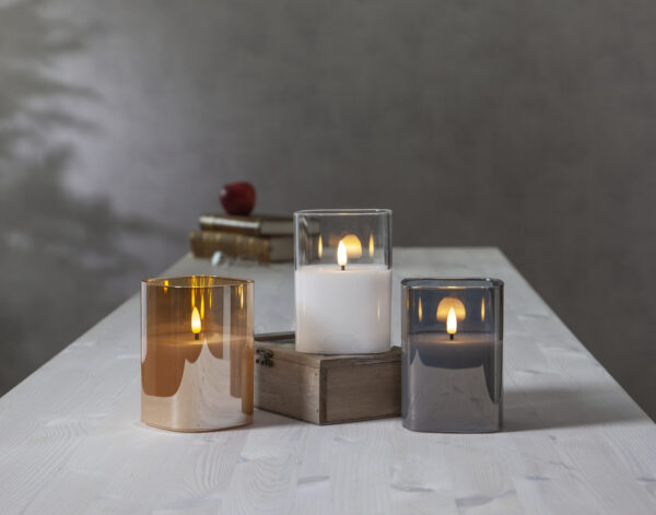 LED küünal Flemme kollane 9x9x h12,5cm