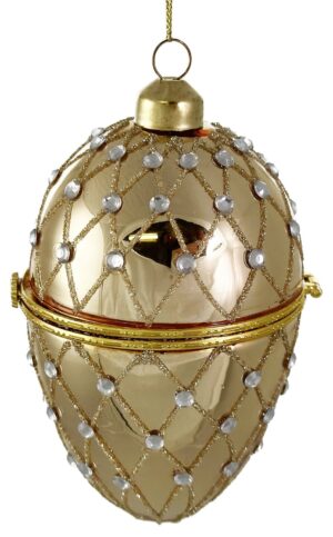 Kuuseehe klaasist faberge kuldne 12cm