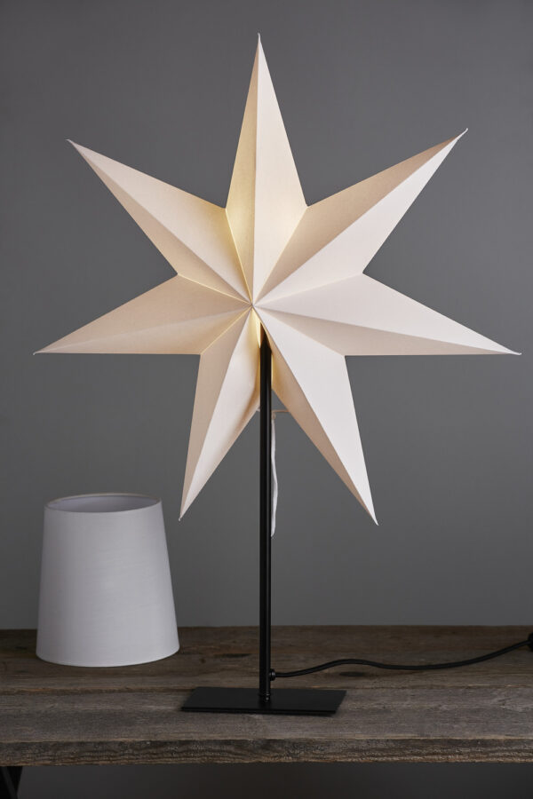 Laualamp/täht mustal jalal valge E14