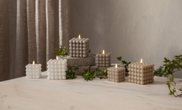 LED küünal Dot valge 7,5x7,5x h9,5cm