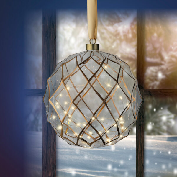 Valguspall kuldsed jooned soe valge 40LED Ø20cm