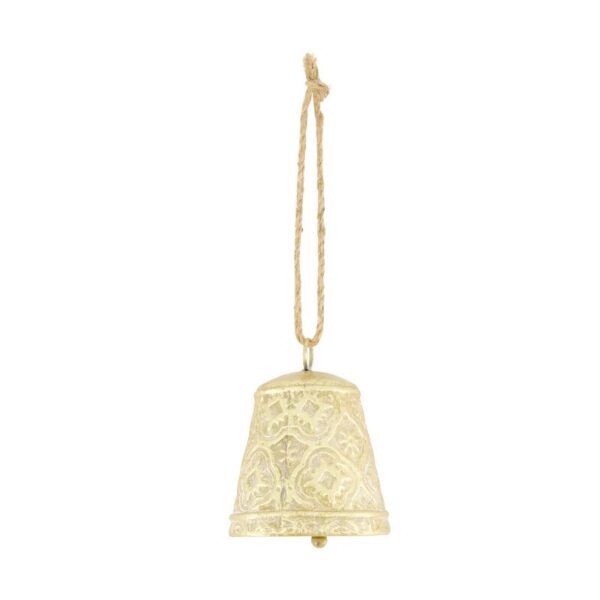 Metallist kelluke riputatav, kuldne 12x12x h15cm