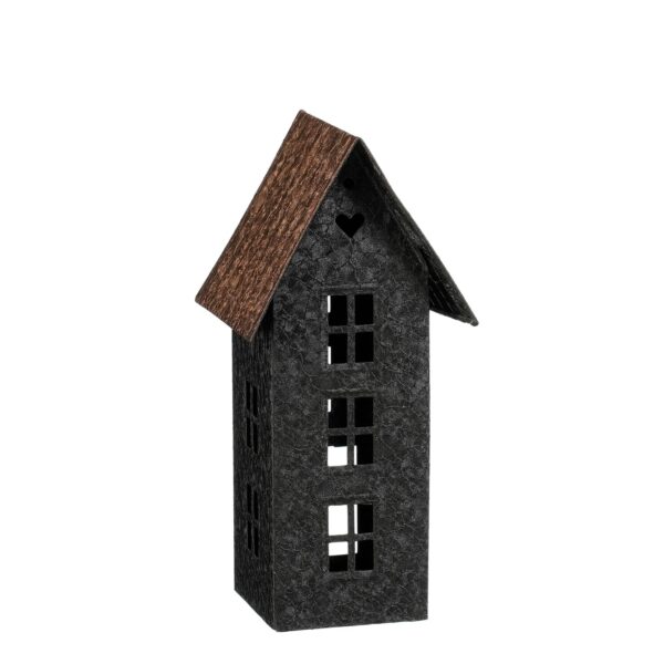 Küünlajalg maja must 9x9x h22cm