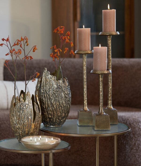 Küünal Abba kausis, kuldne Ø20x h4,5cm