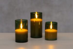 LED küünlad Milton 3D leegiefektiga roheline 3tk/pk