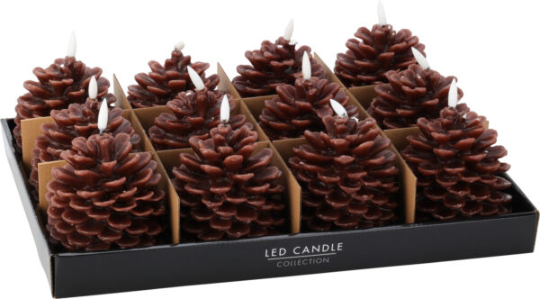 Led küünal Käbi pruun Ø10x13cm