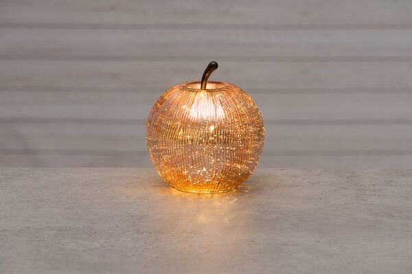 Klaasist õun kuldne 15LED Ø16