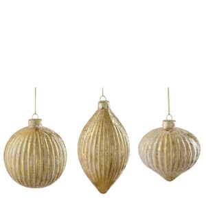 Kuuseehe klaasist kuldne Ø10cm erinevad 1tk