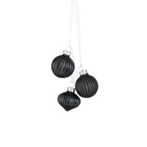 Kuuseehe klaasist 3-osaline must Ø3,5cm