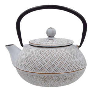 Teekann malmist, sõelaga valge/pronks 0,8L